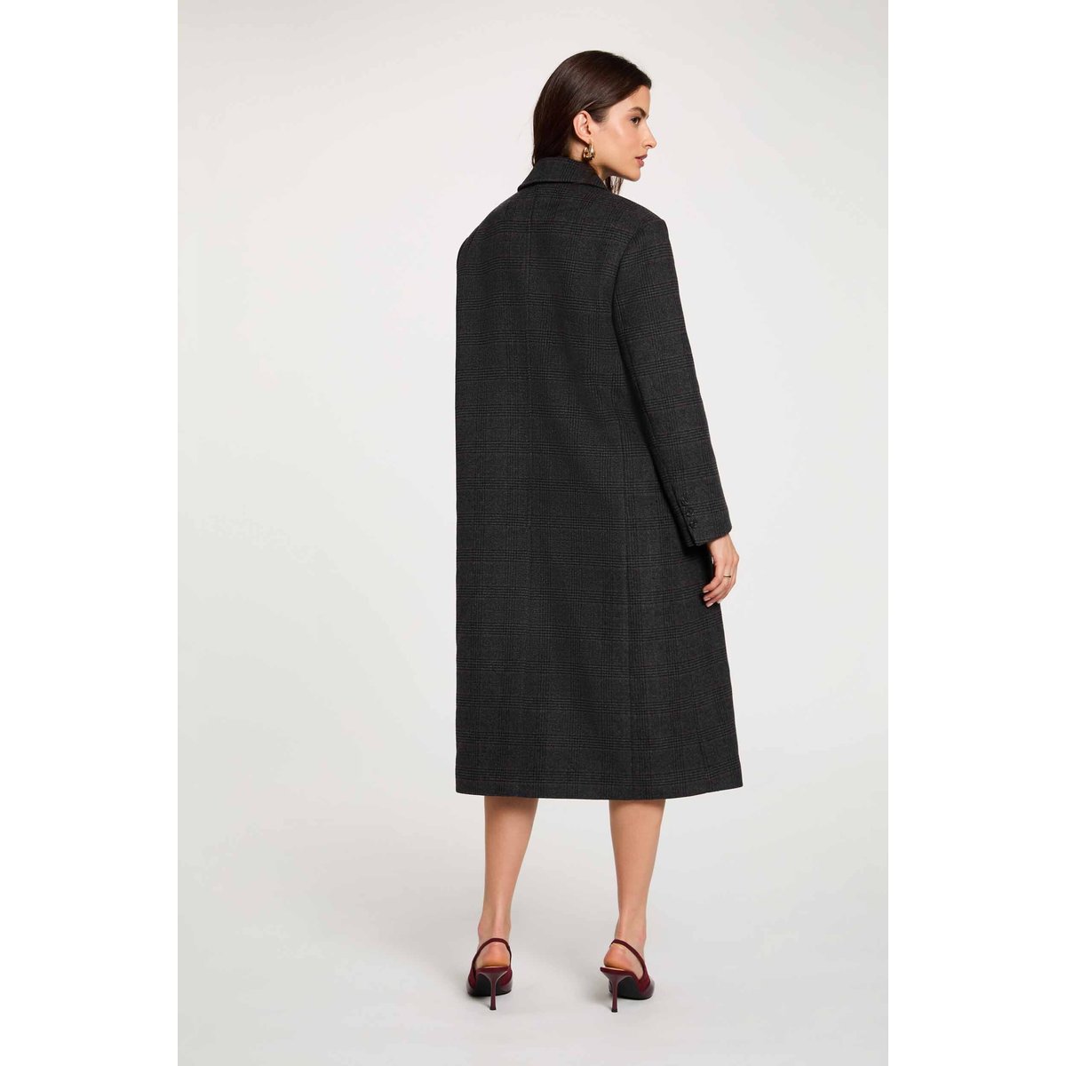 Manteau tweed col tailleur multicolore, MORGAN