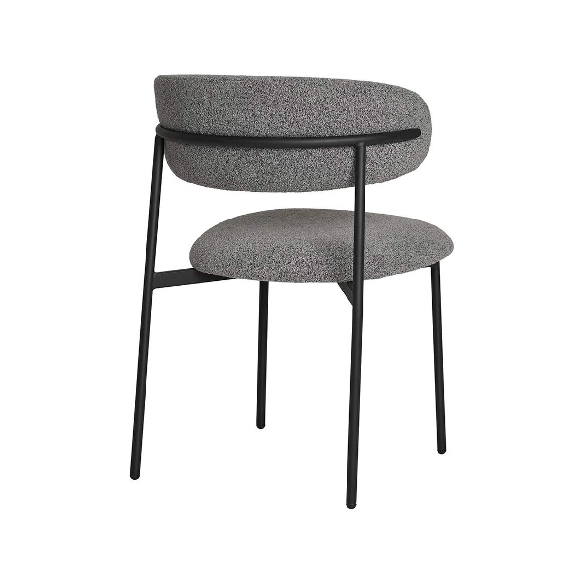 Lot de 2 chaises en tissu bouclette, ERICA gris, BEST MOBILIER