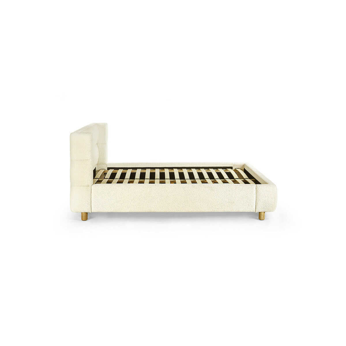 Auberon Bouclé Upholstered Bed with Winged Headboard ecru , SO'HOME