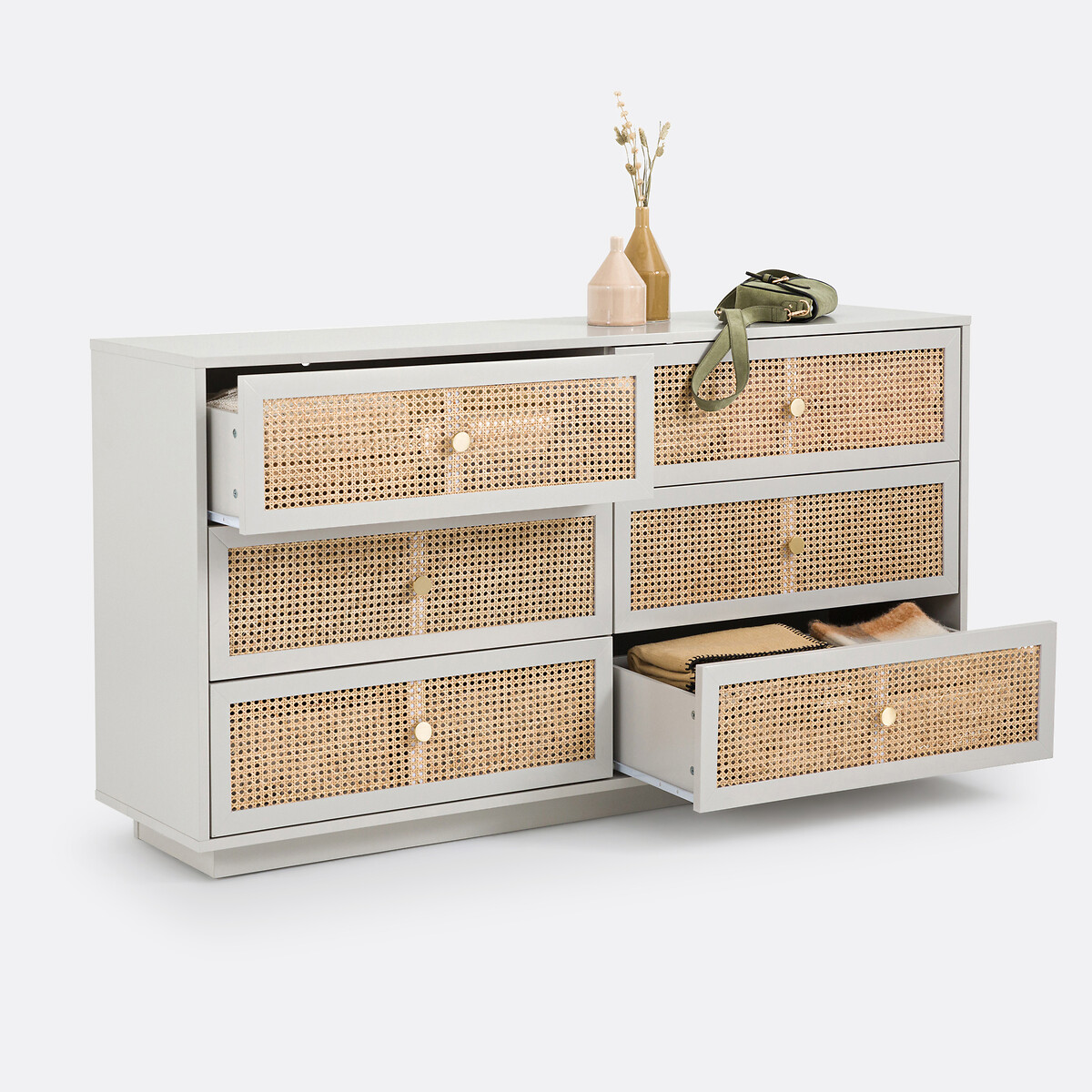 Commode 6 tiroirs, Paola gris/naturel, LA REDOUTE INTERIEURS