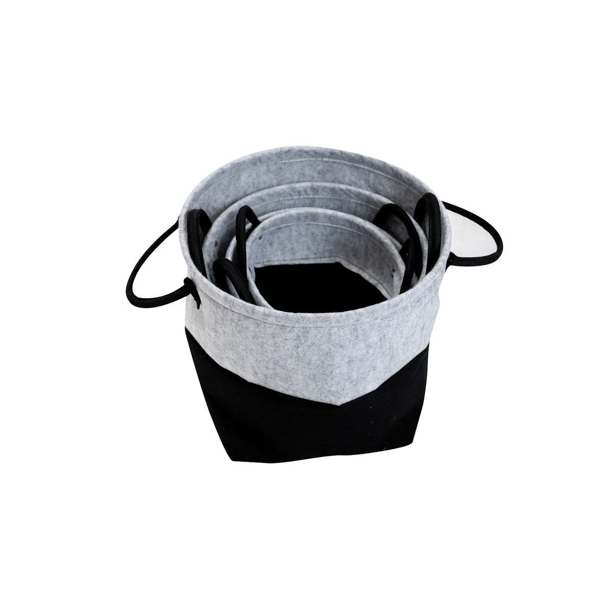 Ensemble de 4 paniers de rangement empilables en feutre gris, TOILINUX