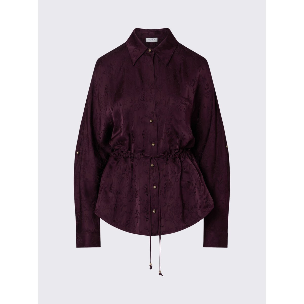 Chemise en satin jacquard aubergine, LIU JO