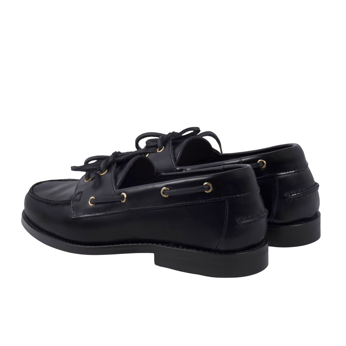 Mocassins bateau Thelma cuir vernis noir, JULES & JENN
