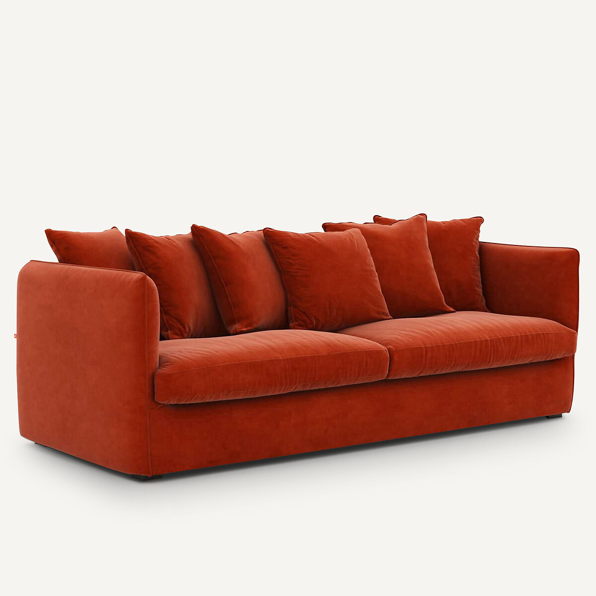 Canapé 3, 4 ou 5 places, en velours, Neo Chiquito rouge cinabre, AM.PM