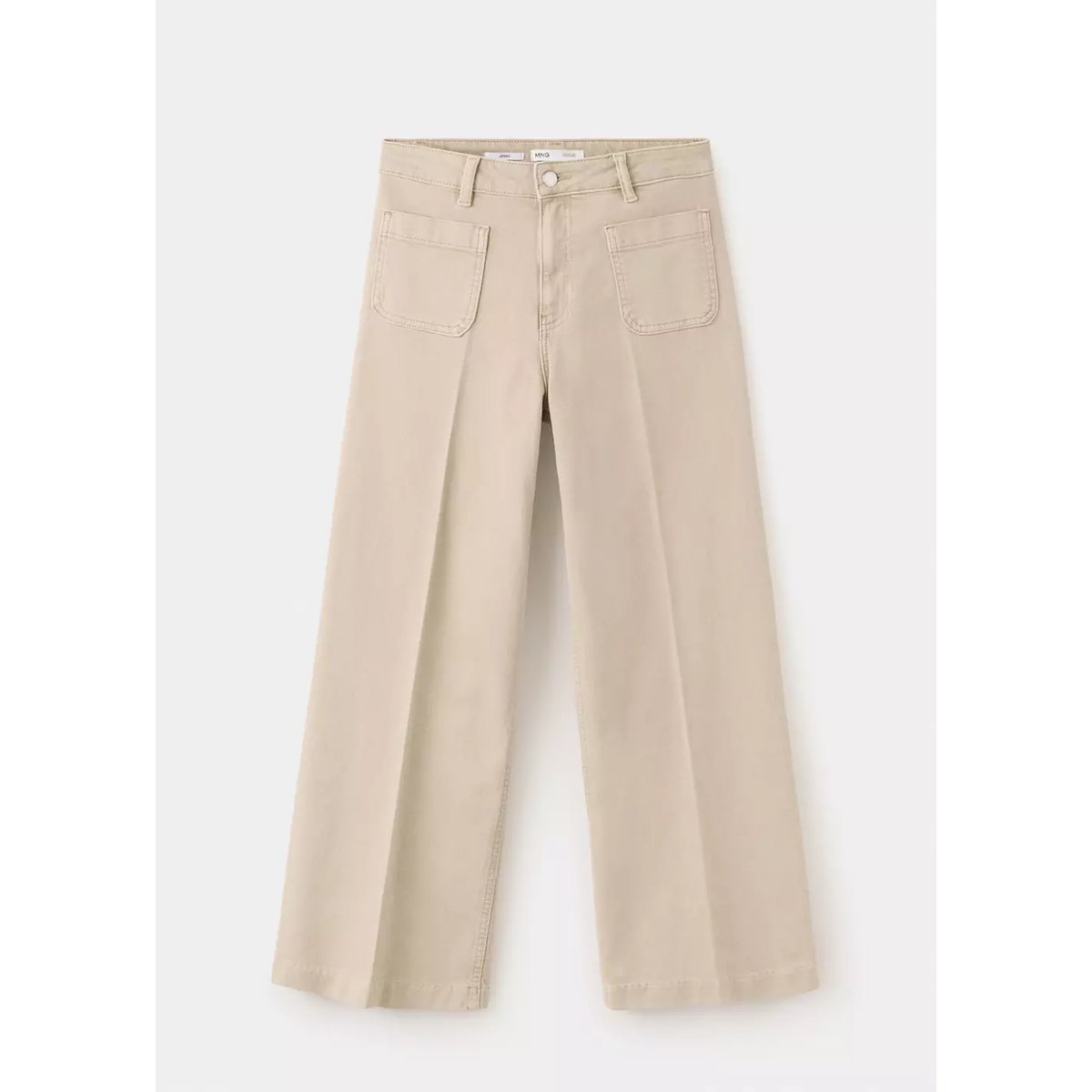 Jean wide leg poches pièce sable, MANGO