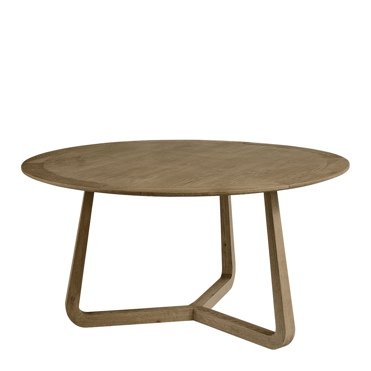 Table ronde chêne naturel marron, BLANC D’IVOIRE