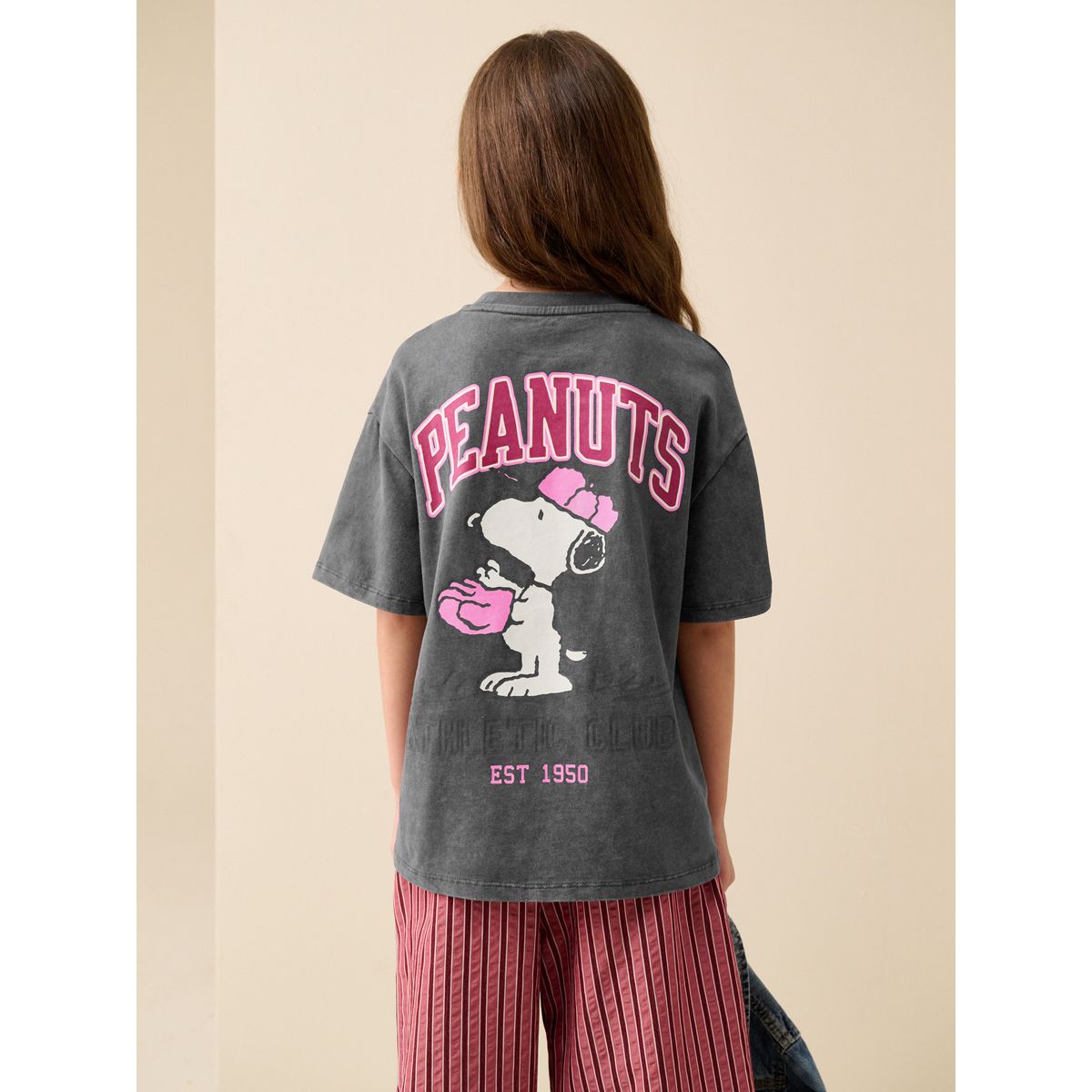 T-shirt oversize snoopy sous licence gris anthracite, NEXT