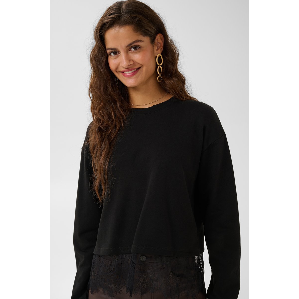 Sweatshirt noir pitch black, CREAM