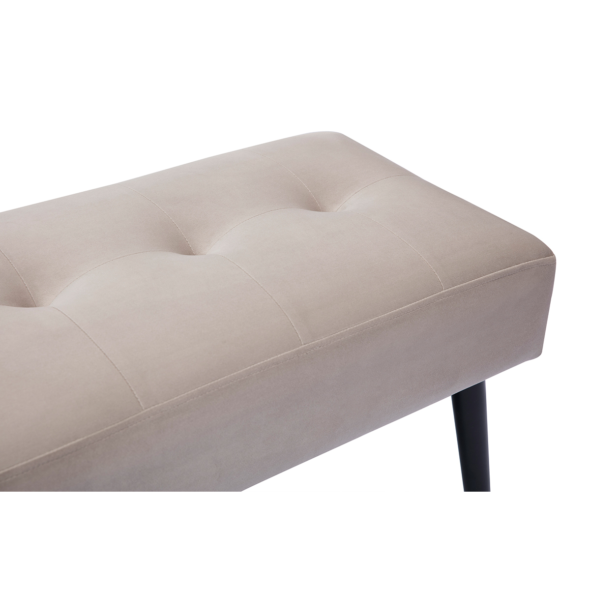 Banc design capitonné L96 cm GUESTA taupe, MILIBOO