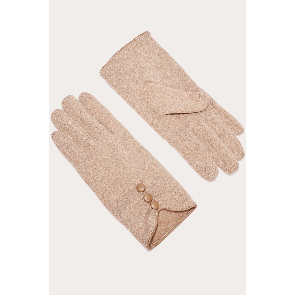 Gants avec boutons sable, CACHE CACHE