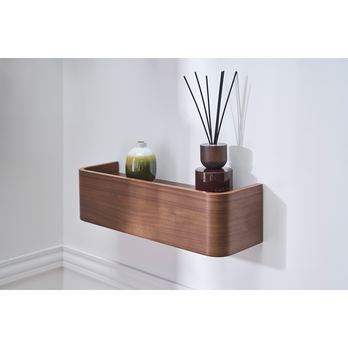 Etagère murale bois foncé noyer L48 cm HOPE noyer, MILIBOO