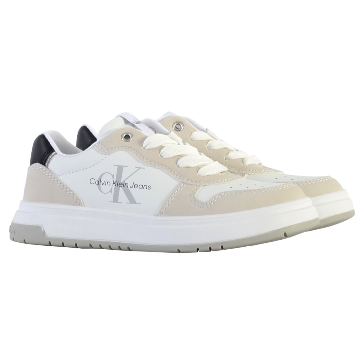 Basket à Lacets Jeans Low Cut Lace-up blanc/beige, CALVIN KLEIN JEANS