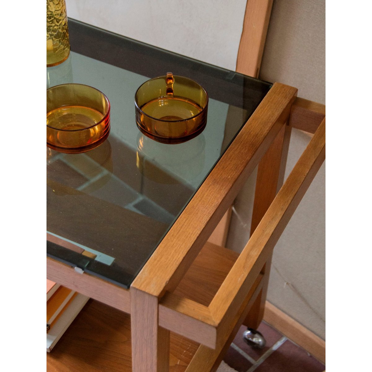 Desserte en bois et verre Anouk N°200 - Bon état bois, DEBONGOUT