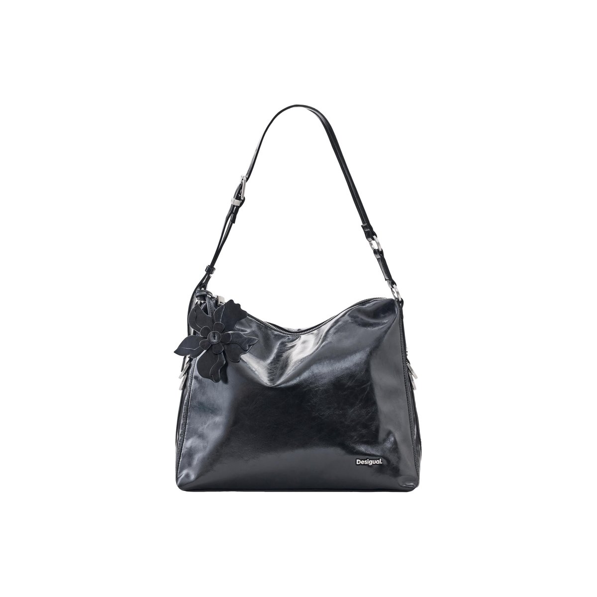 Grand sac effet cuir noir, DESIGUAL