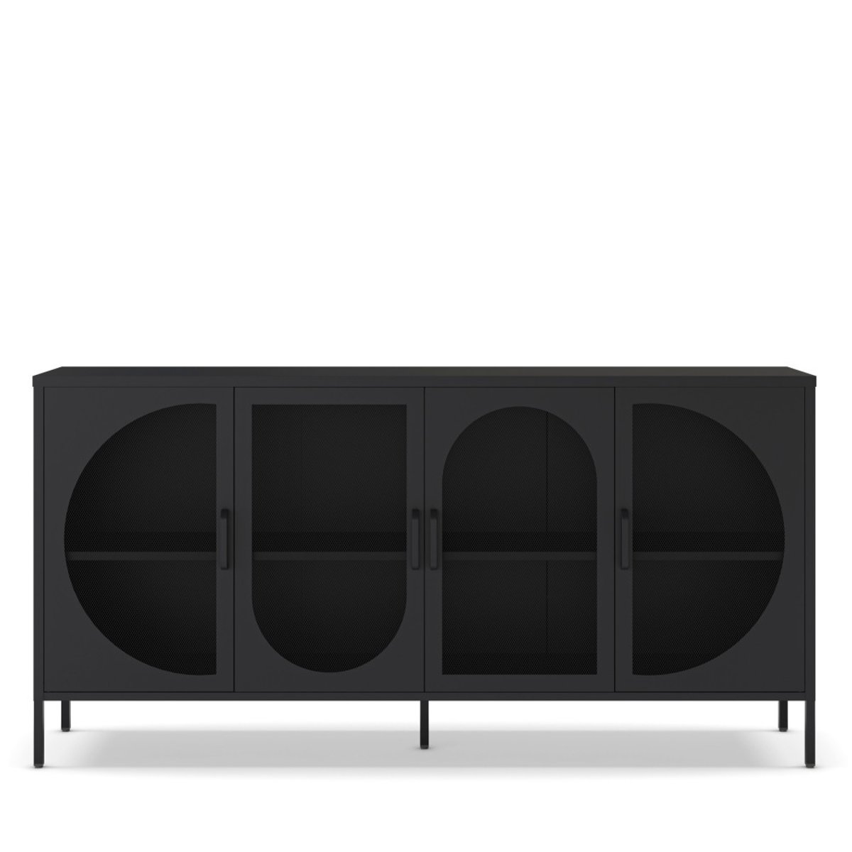 Buffet 4 portes en métal L160cm- ZIO noir, DRAWER