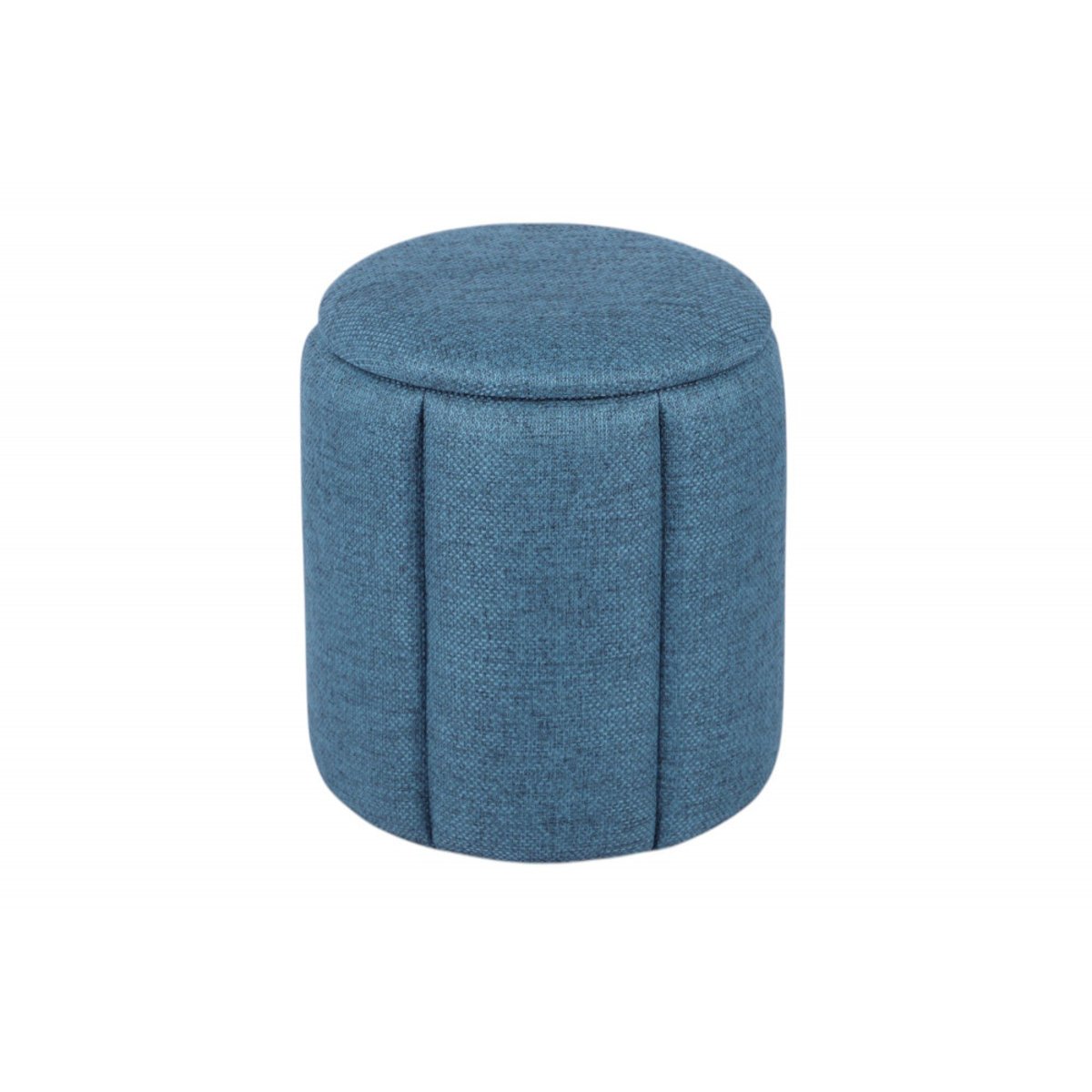 Pouf rond en tissu Ø36 cm Olivia bleu, AMADEUS