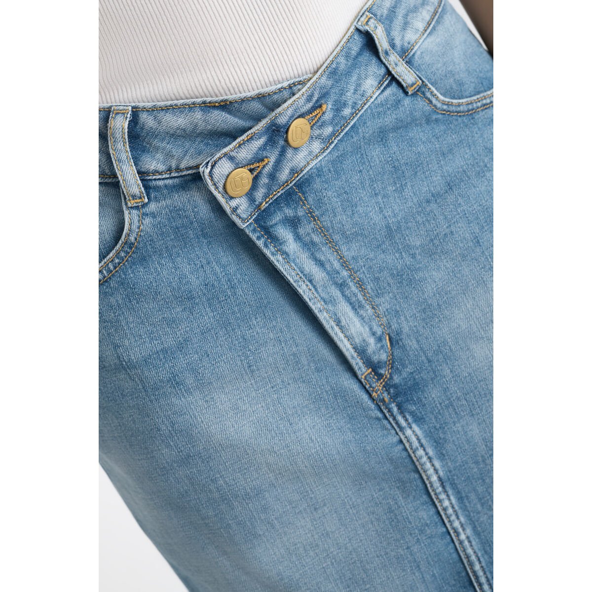 Jupe droite en jeans ERYKHA blue, LE TEMPS DES CERISES
