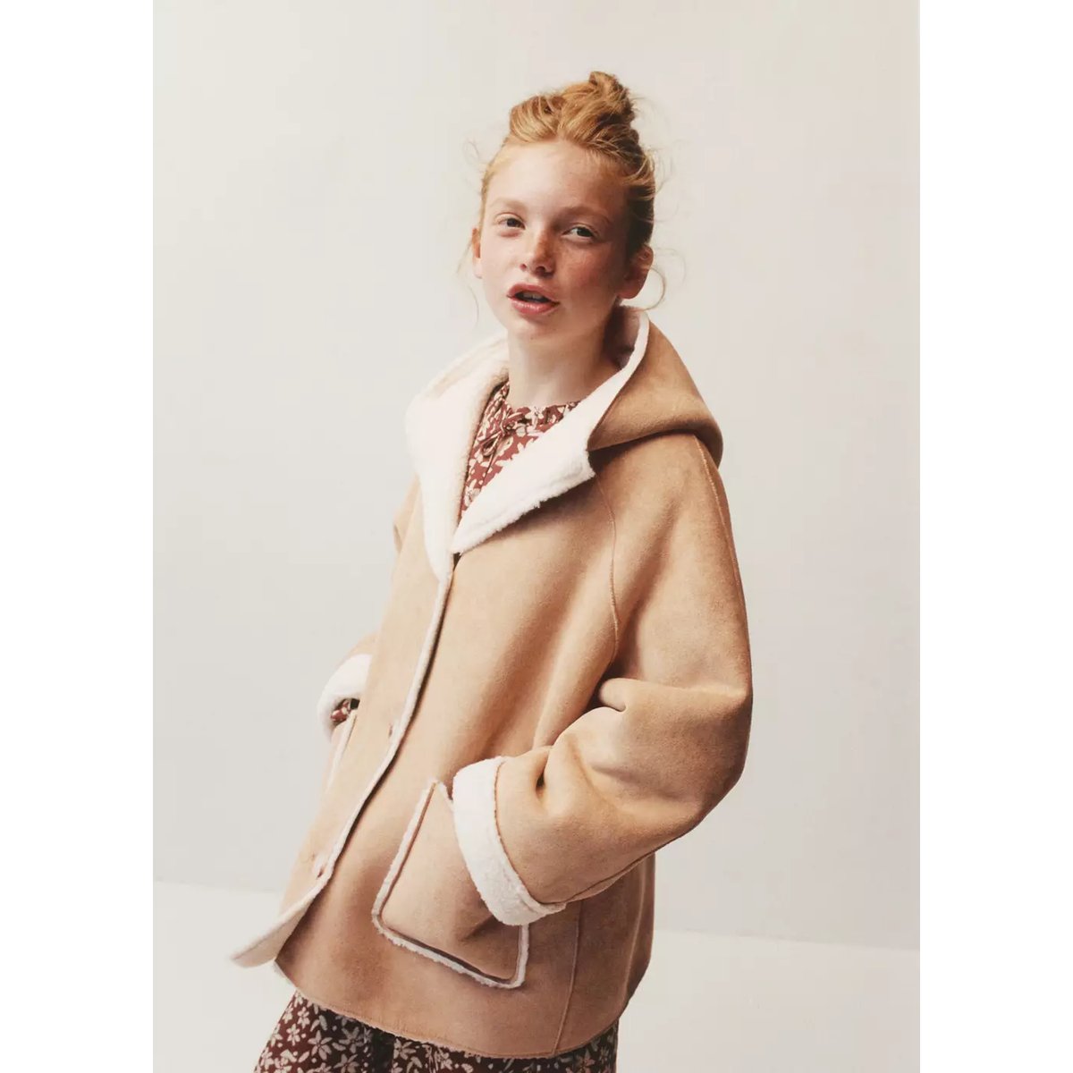 Manteau double face marron, MANGO KIDS