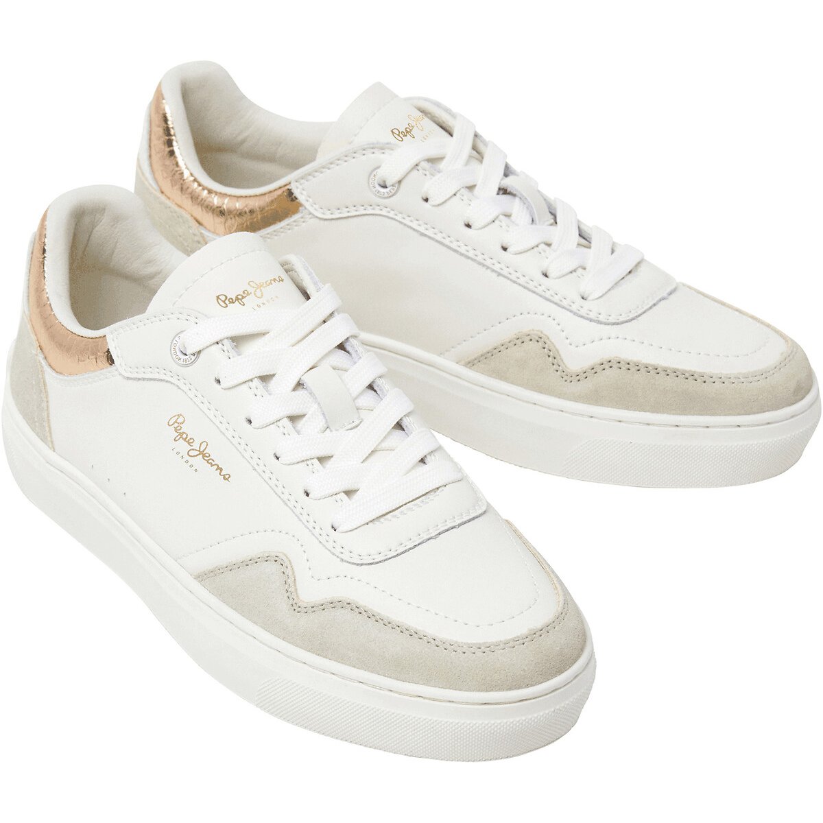 Baskets basses Camden Collar blanc, PEPE JEANS