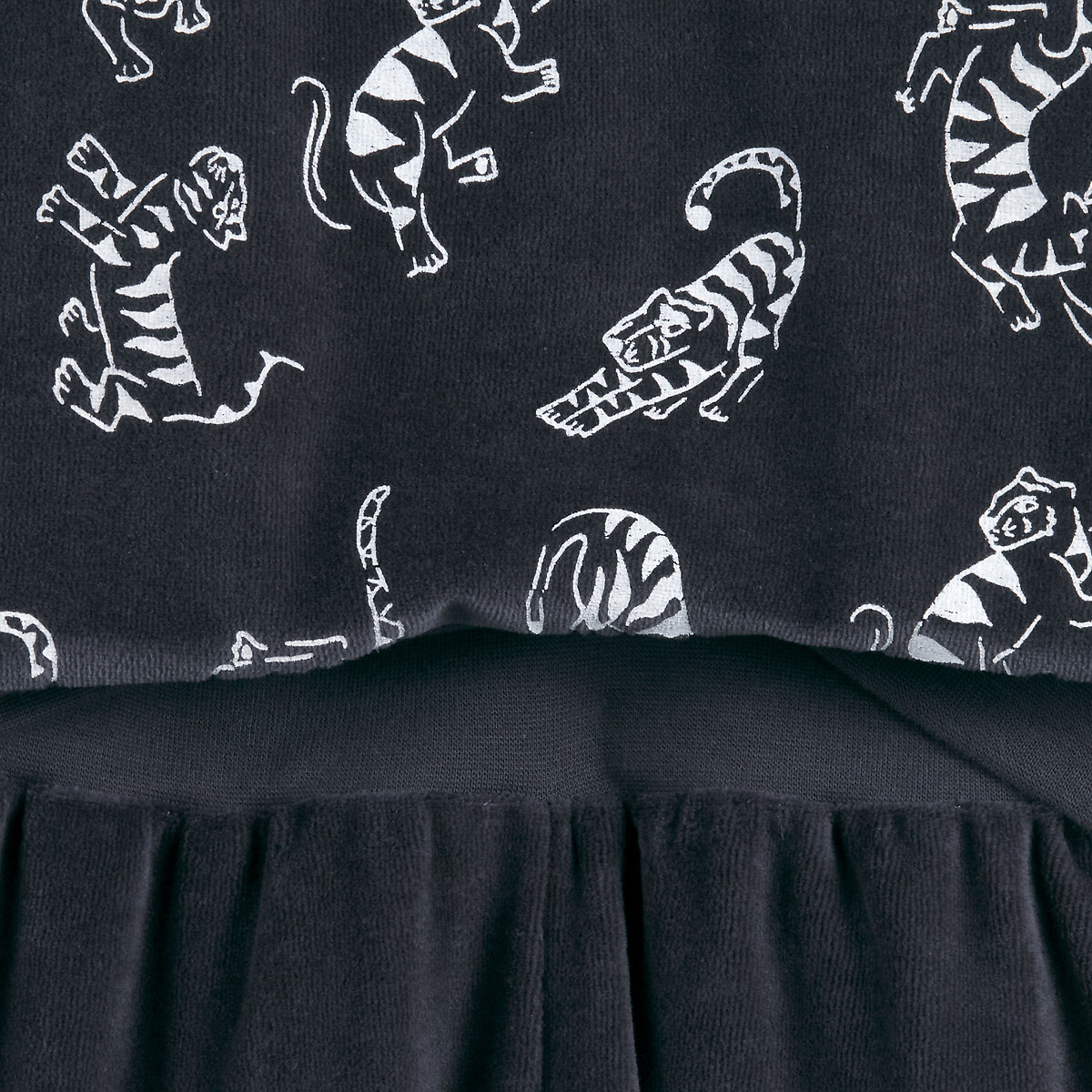 Lot de 2 pyjamas velours, motifs phosphorescents noir, LA REDOUTE COLLECTIONS