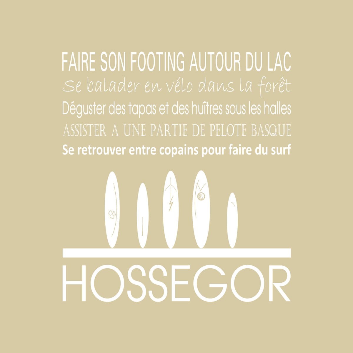 Tableau Mural Hossegor ILLUSTRATION tableaux sur toile-beige, CEANOTHE