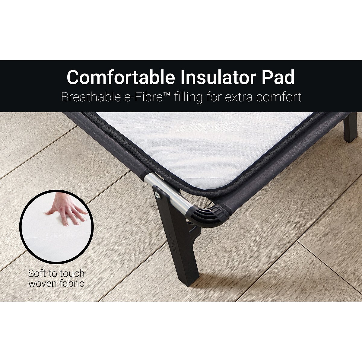 Jay-Be® Lite Folding Bed with e-Fibre Insulator Pad black, JAY-BE