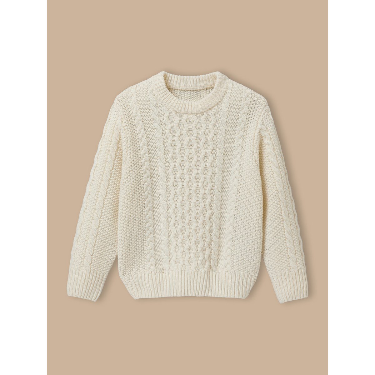 Pull torsadé avec laine ecru, CYRILLUS