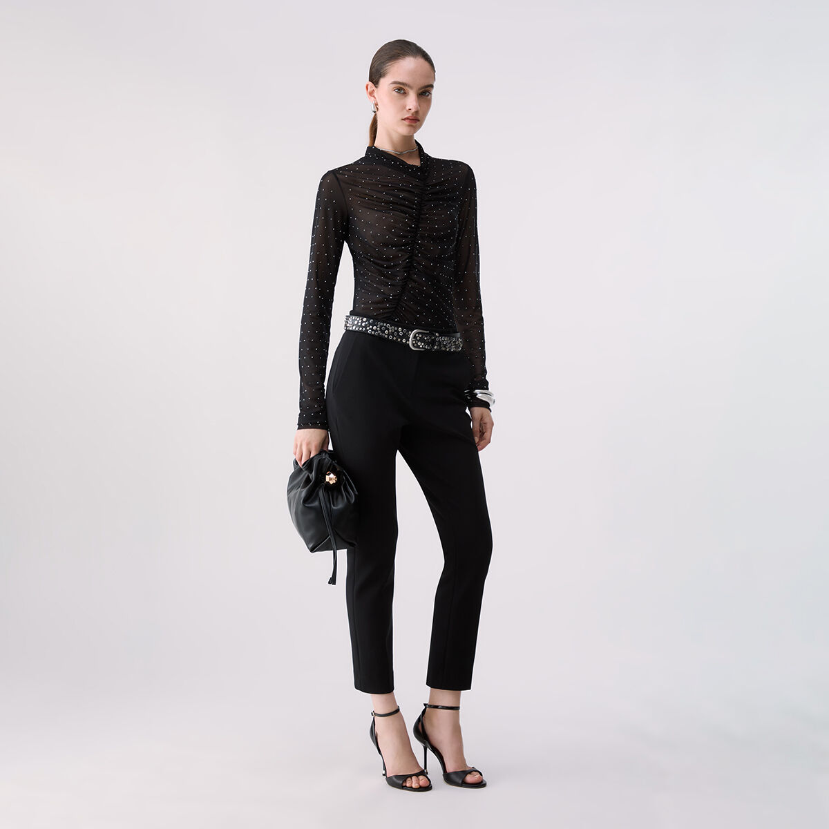 Pantalon cigarette en ottoman noir, LIU JO