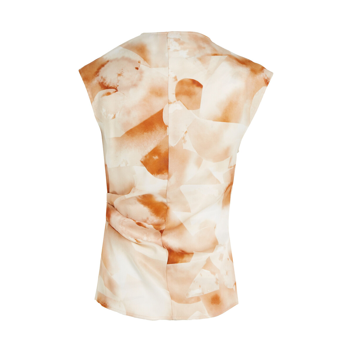 Top sans manches drapé ecru/orange, CALVIN KLEIN