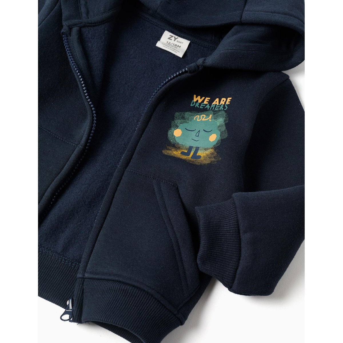 Ensemble de jogging 3 pièces en coton peigné bleu foncé, ZIPPY