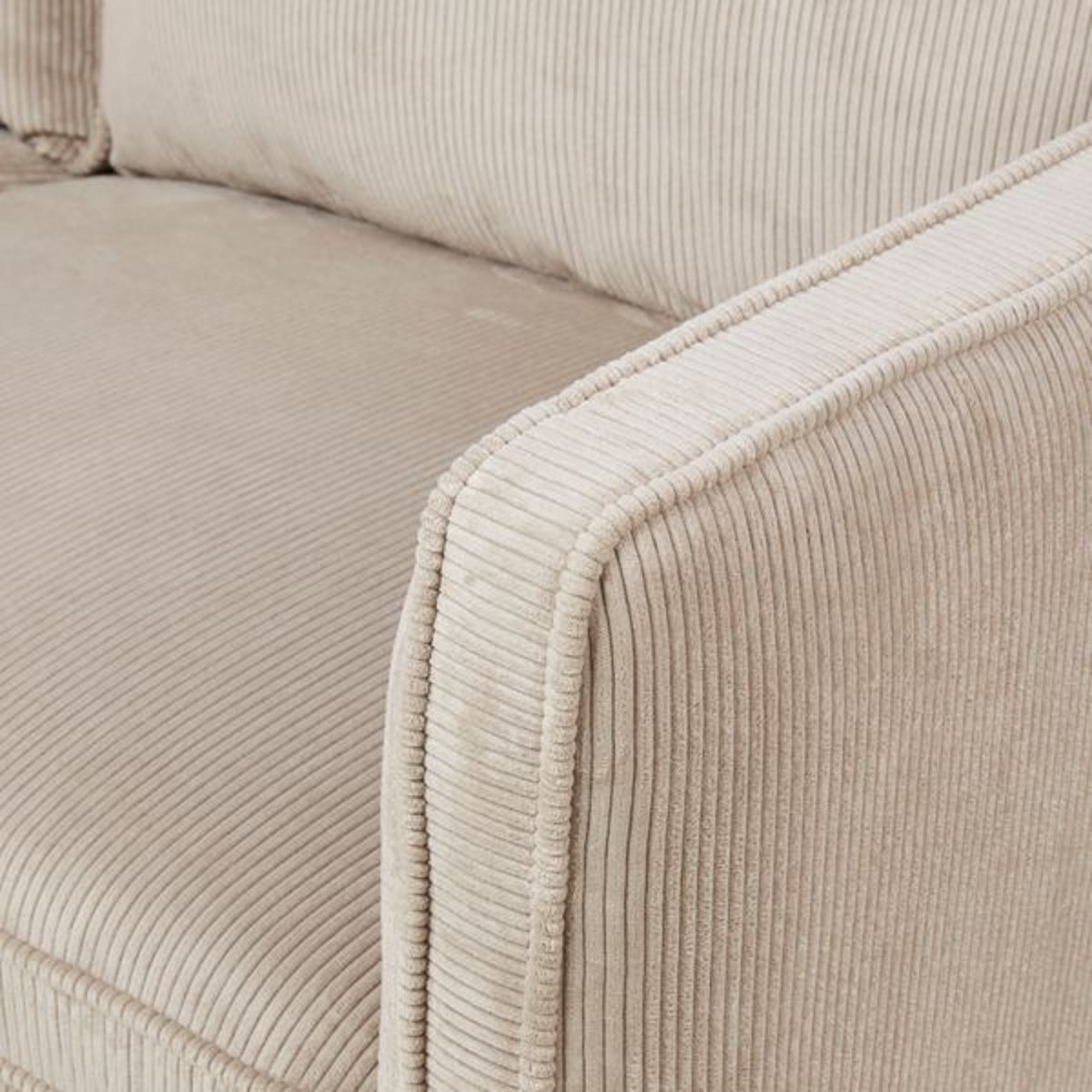 Fauteuil velours côtelé beige ecru, ZAGO