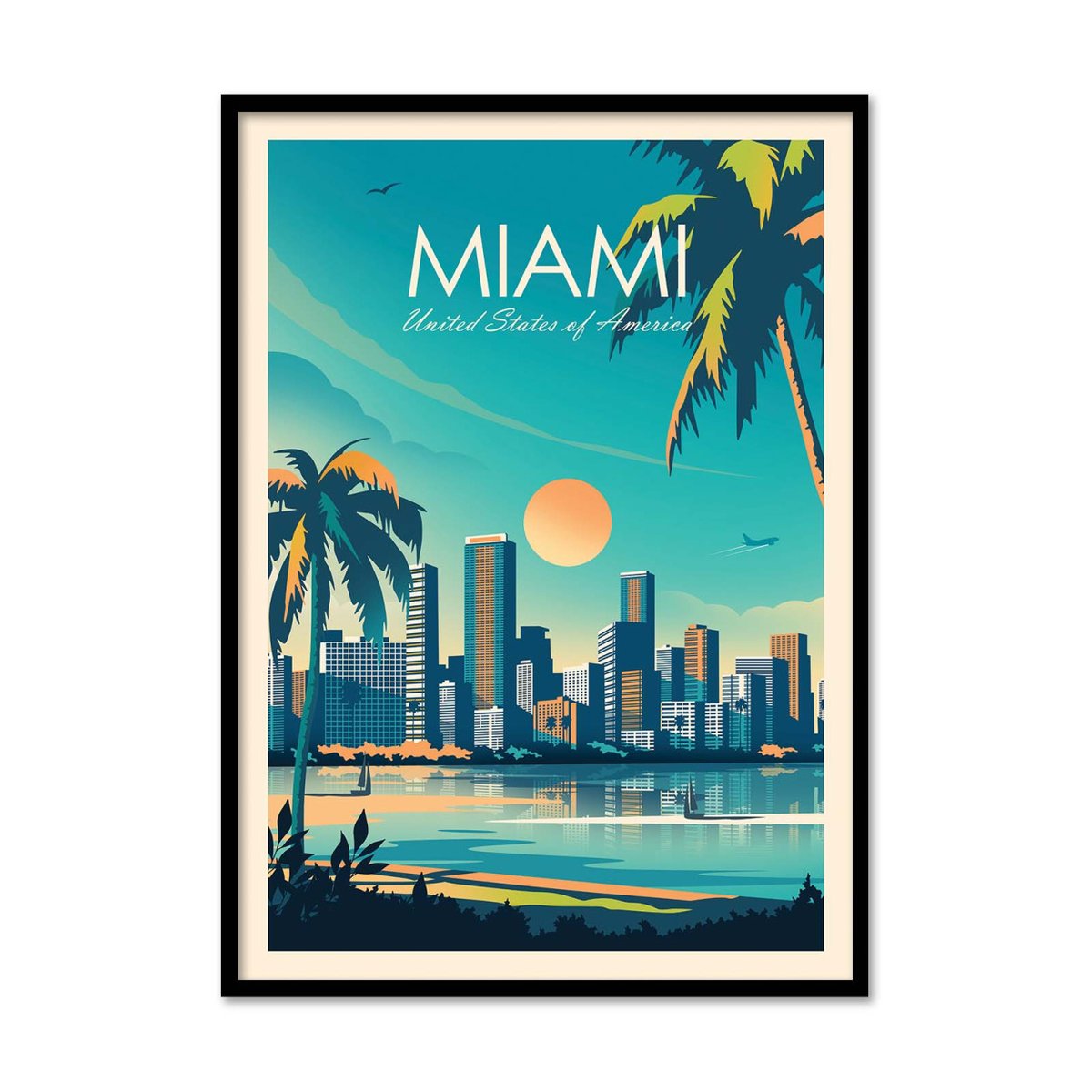 Affiche d'art - Miami - Studio Inception turquoise, WALL EDITIONS