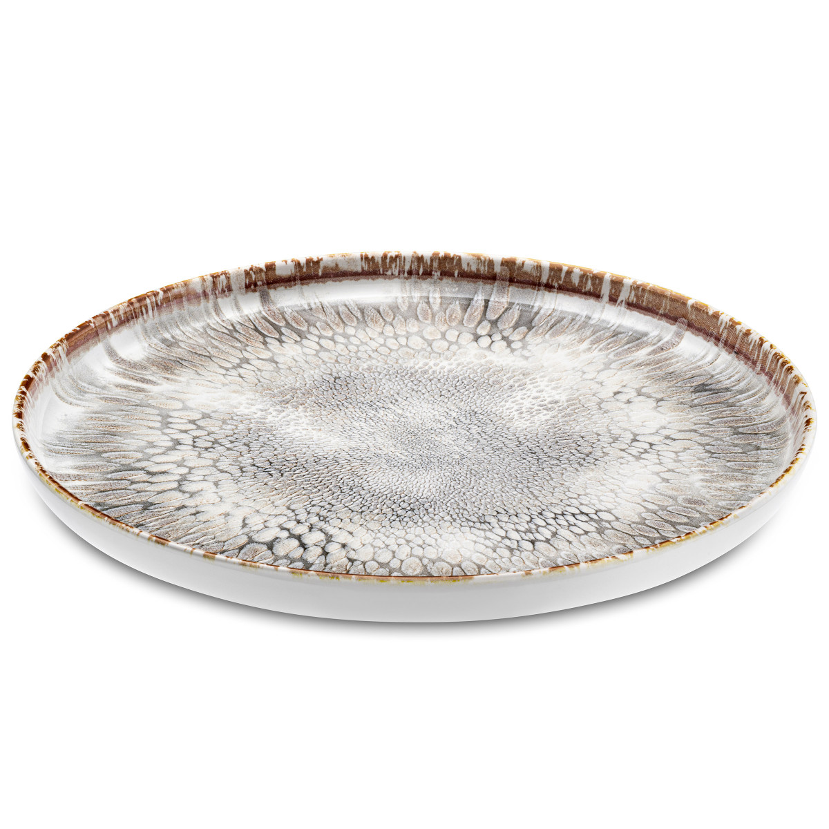 Assiette de présentation (lot de 4) - gris texturé, MEDARD DE NOBLAT