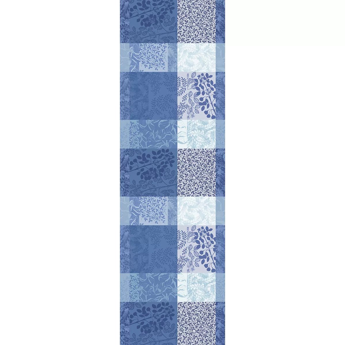 Chemin de table pur coton MILLE RAMEAUX bleu, GARNIER THIEBAUT