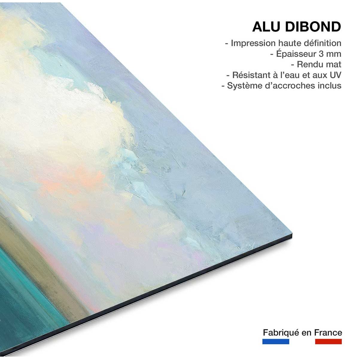 Tableau abstrait Ciel sur la côte tableau alu dibond, HEXOA