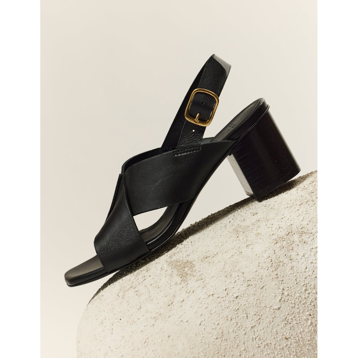 Sandales à talons DEA cuir noir, ODAJE