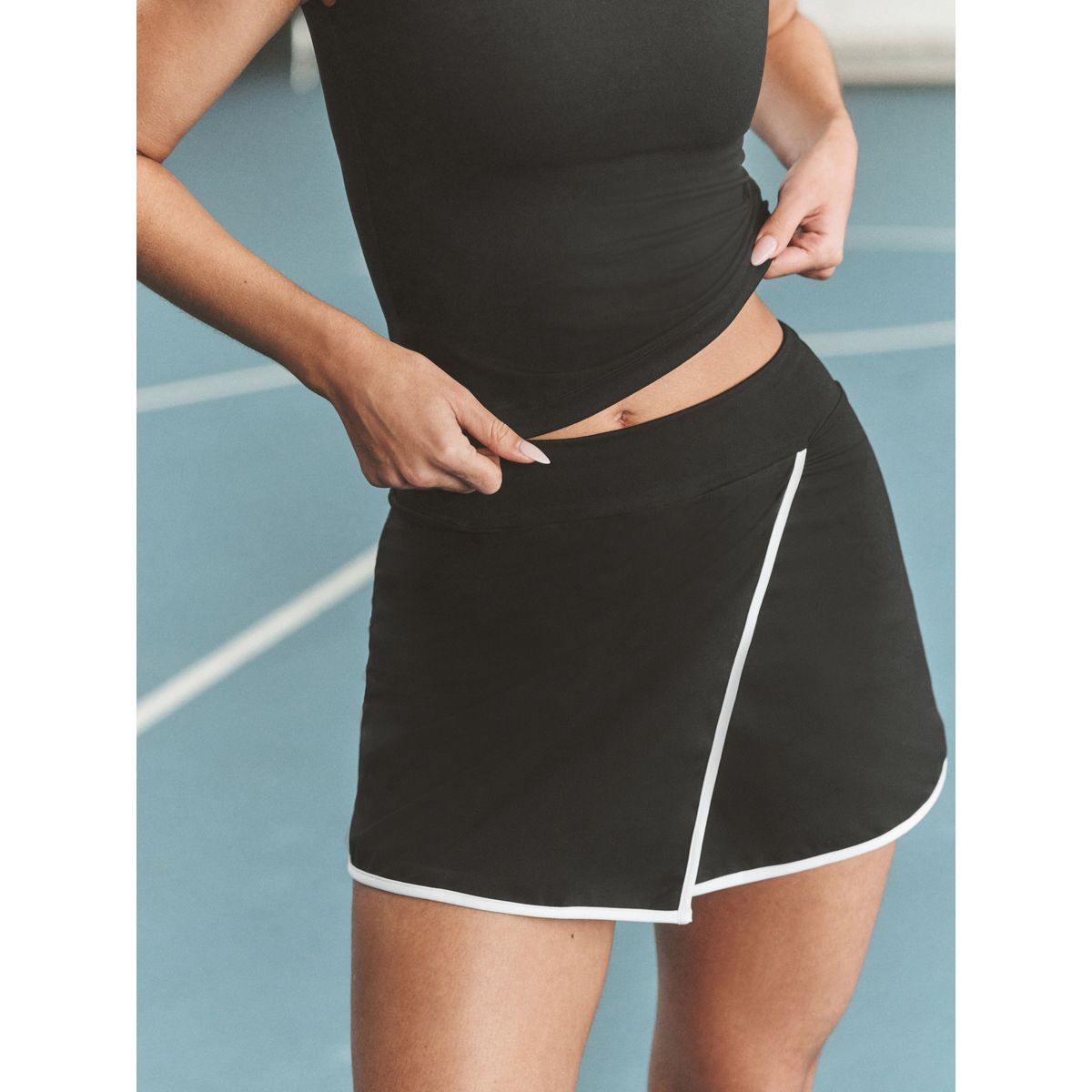 Jupe-short de padel active sports noir, NEXT