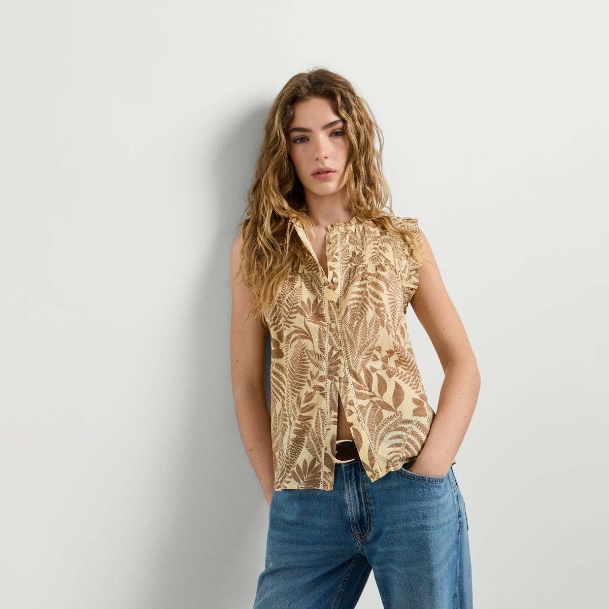 Blouse À Imprimé Floral brun brun, PEPE JEANS