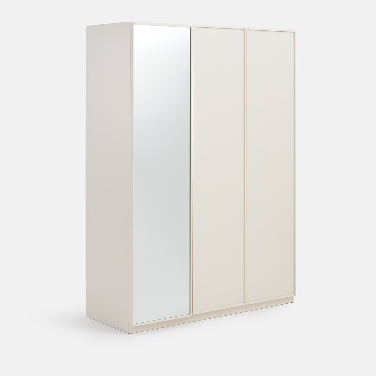 3-deurs kledingkast, 1 met spiegel, garderobe en linnenkast, PARRO keikleur, LA REDOUTE INTERIEURS