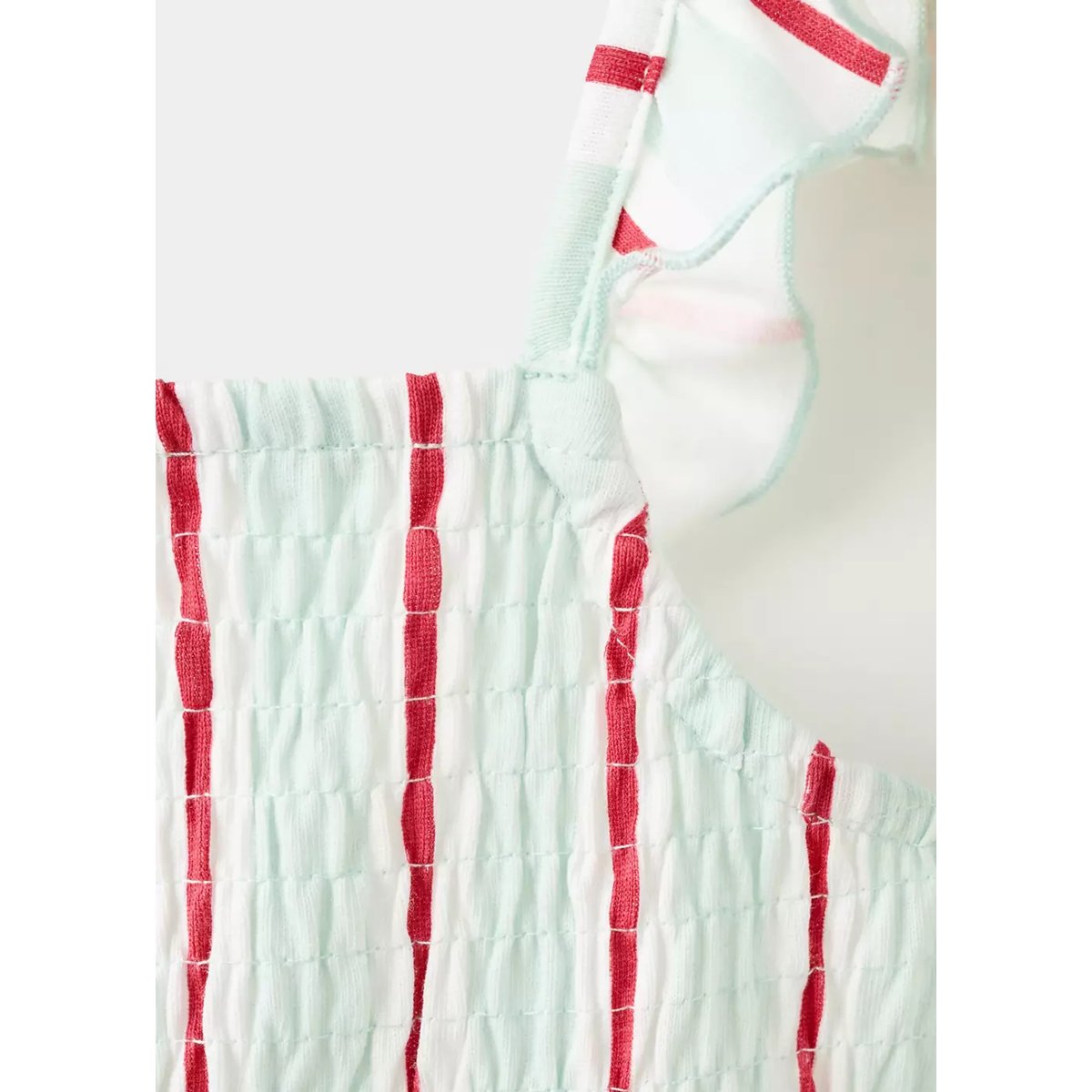 Robe rayures volants turquoise, MANGO KIDS