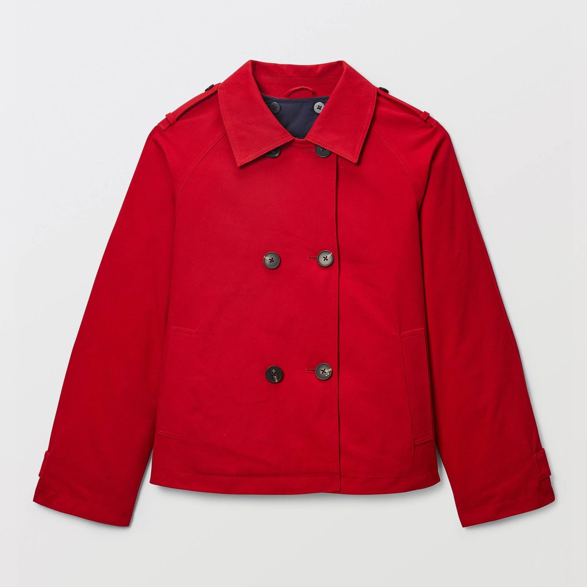 Trench court en coton avec doublure amovible goyave, MONOPRIX