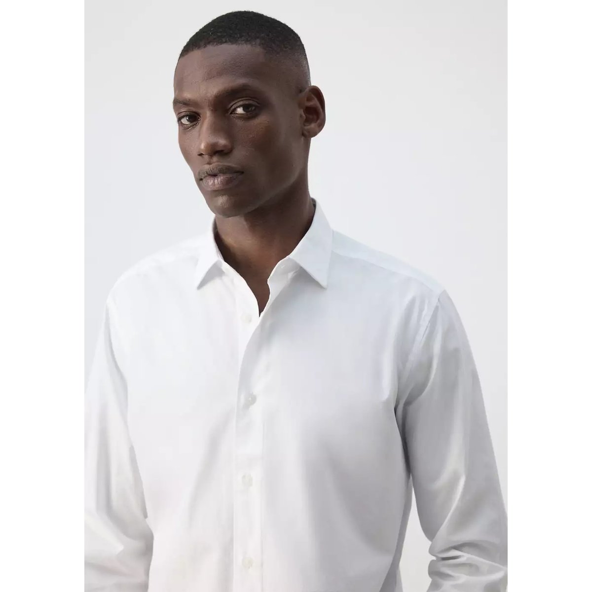 Chemise 100 % coton regular-fit blanc, MANGO MAN