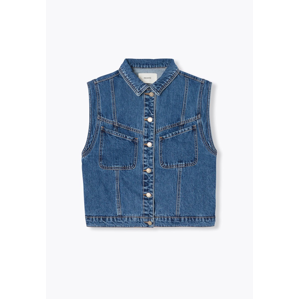 Veste jean sans manches LEONIE jean moyen, PROMOD