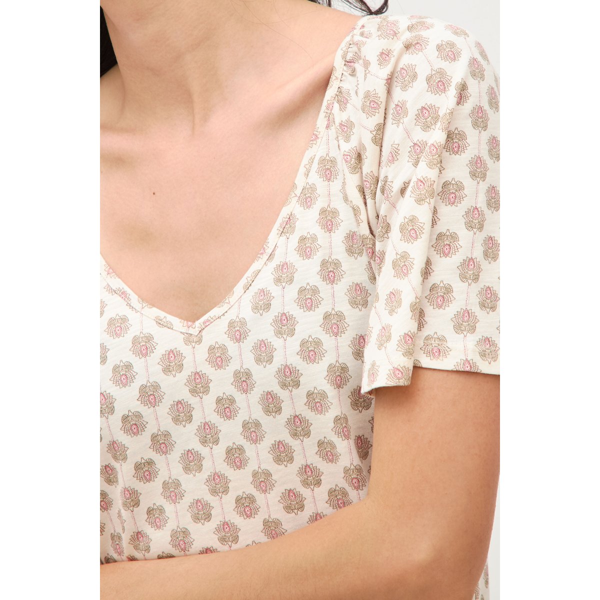 T-shirt manches courtes jaune pastel, BONOBO