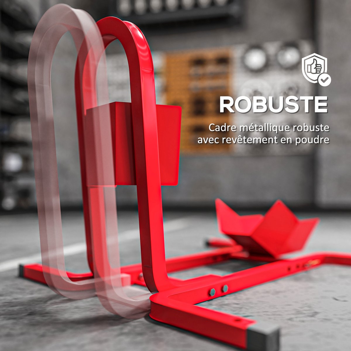 Cale de roue pour moto Métal Rouge rouge, HOMCOM