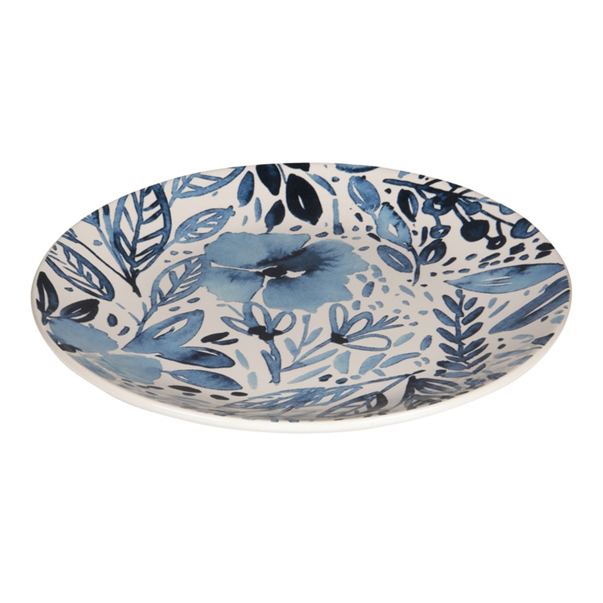 Assiette à dessert Jardin bleu 21,5 cm (lot de 6) blanc, TREND'UP