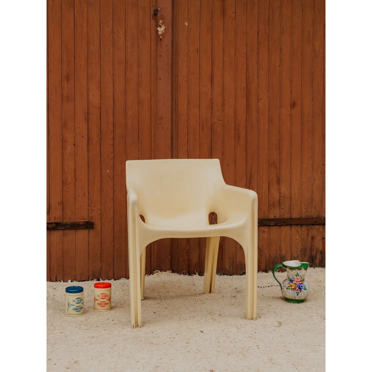 Fauteuil en plastique blanc Jakob N°1424 - Bon état blanc, DEBONGOUT