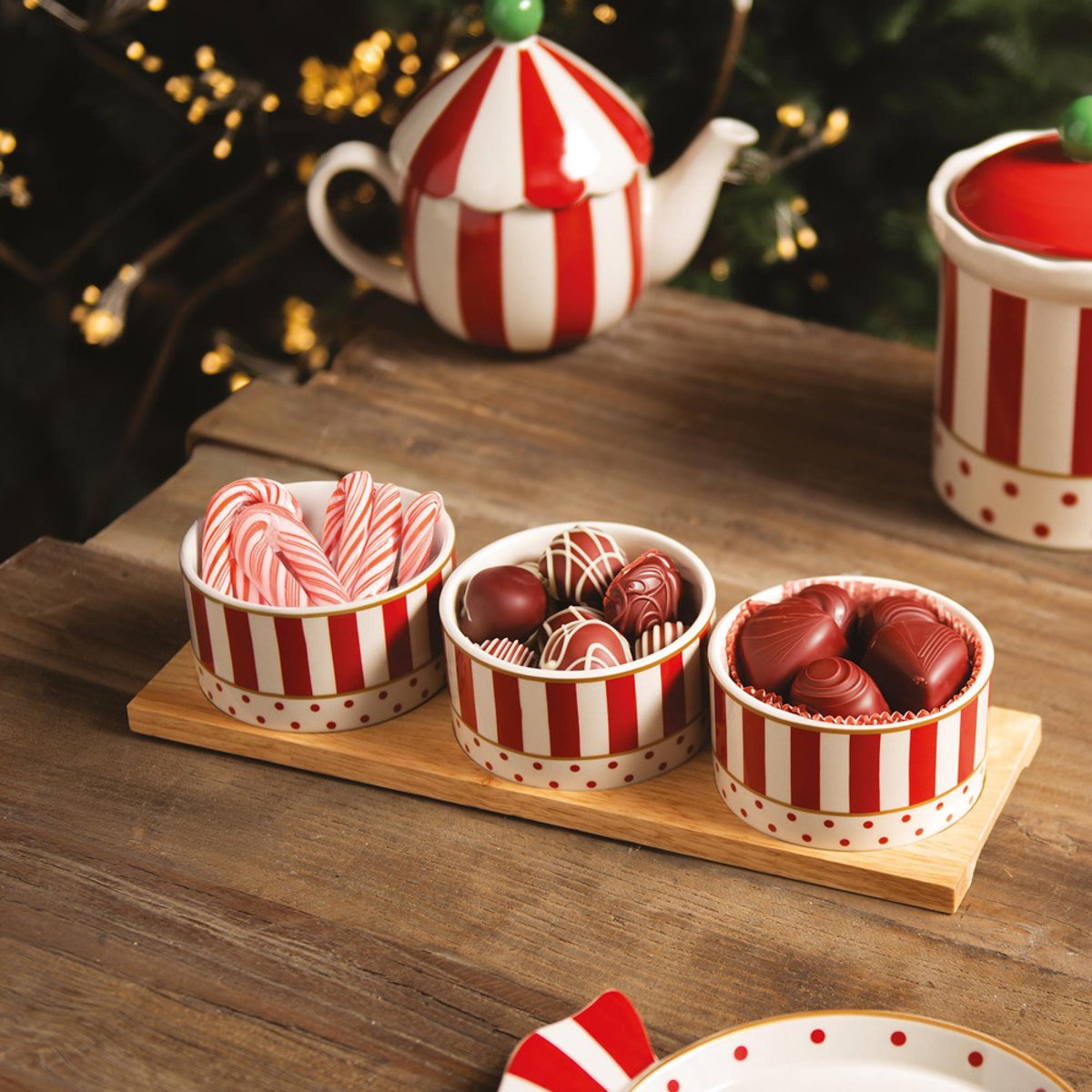 Service apéritif 3 pièces Candy 28,5 cm - CANDY rouge, TABLE PASSION