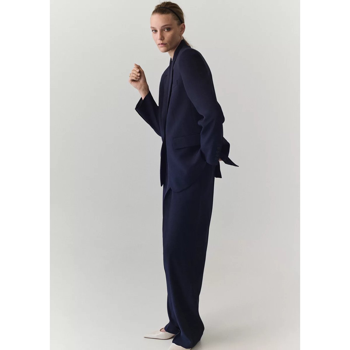 Blazer droit avec poches à rabat violet, MANGO