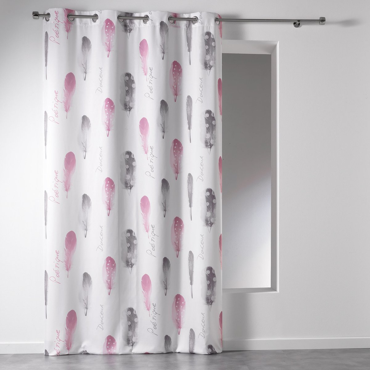 Rideau a oeillets Microfibre Poetique blanc 140x260cm blanc, EDEN